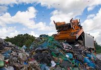 Waste truck deposing plastics. Photo: © istock/Perytskyy